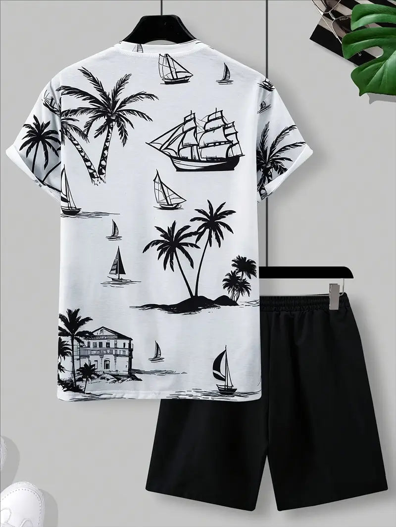 Barea | T Shirt Shorts Set Tropical Print