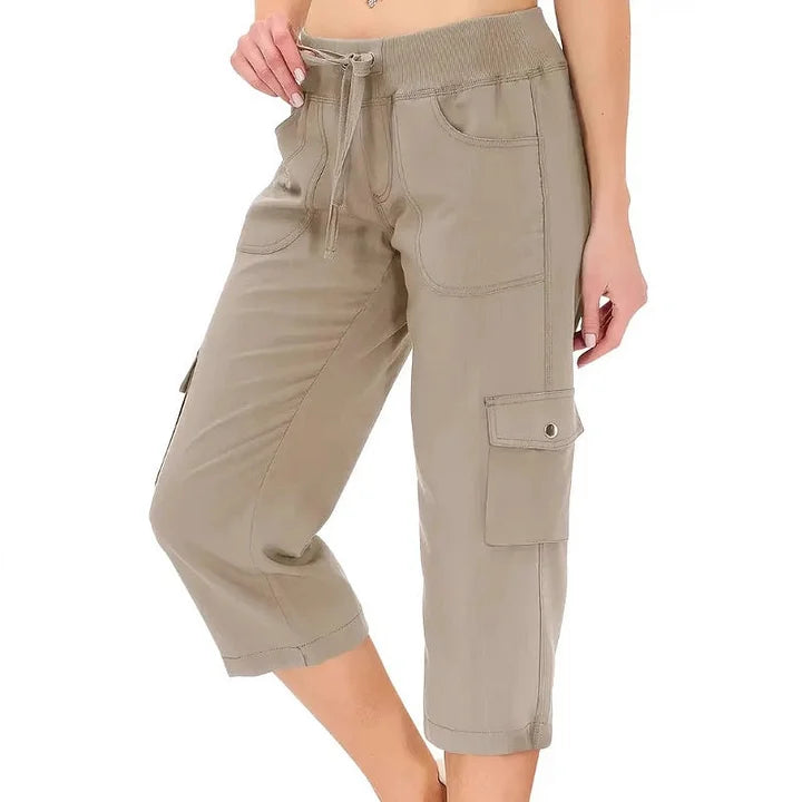 Mileni | Drawstring Cargo Cropped Trousers