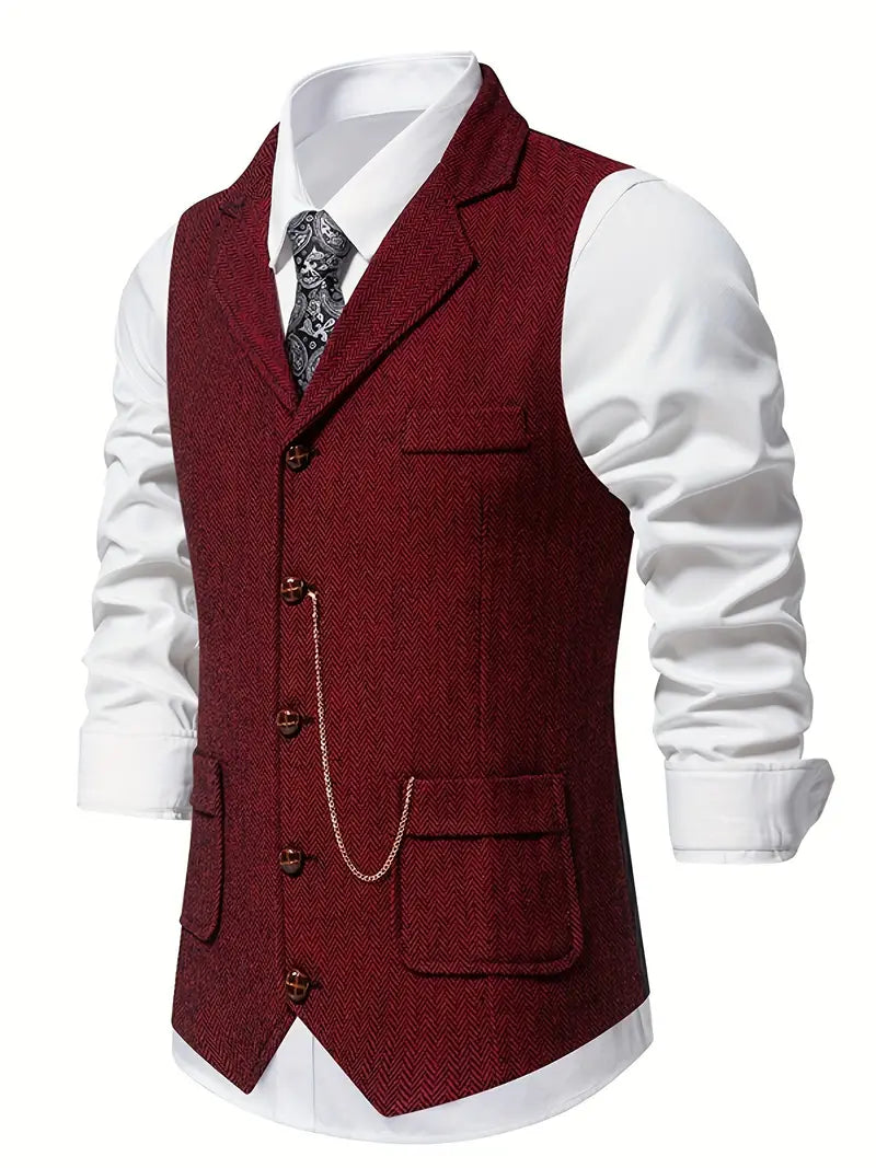 Ferry |  Herringbone Button Front Waistcoat