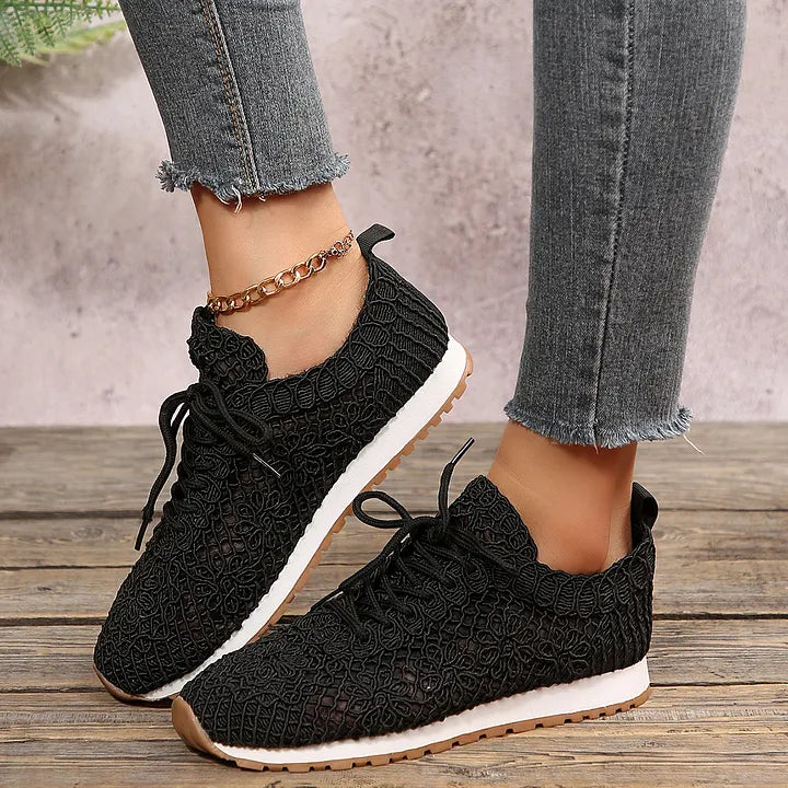 Susannah | Crochet Lace Up Casual Trainers