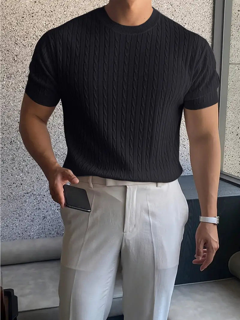 Kiril - Cable Knit Short Sleeve Jumper