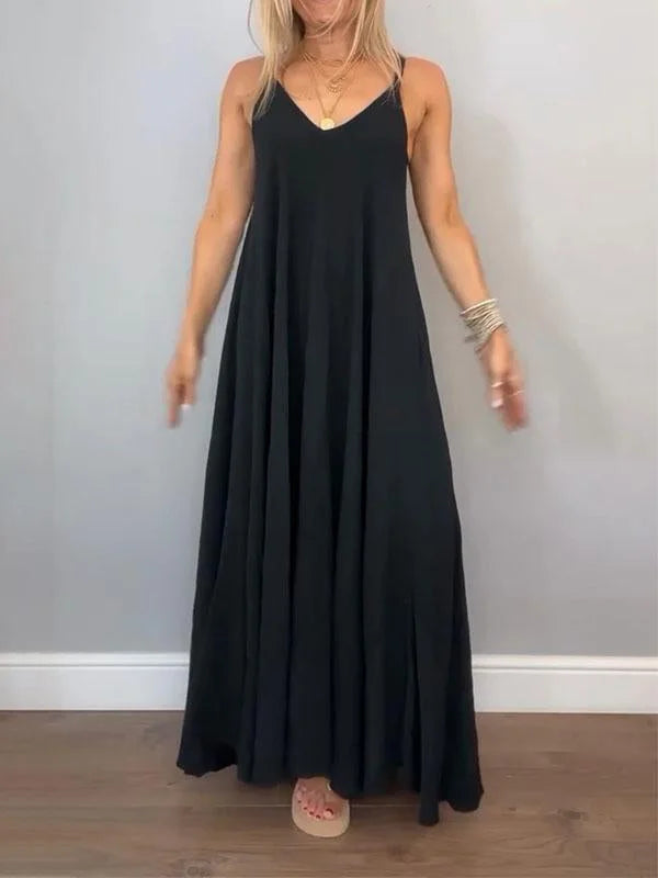Jolanta | Sleeveless V Neck Maxi Dress