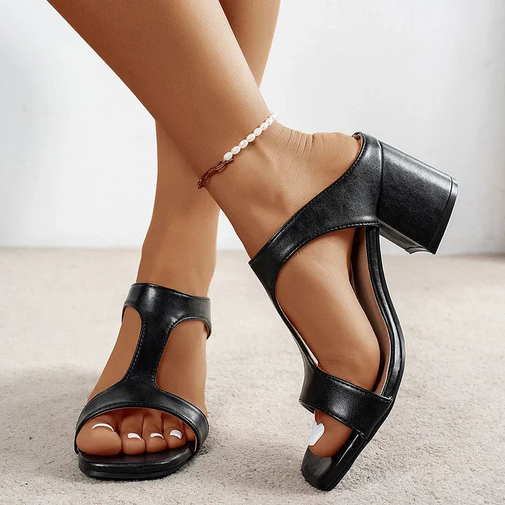 Aubree | Heeled Sandals Open Toe Block Heel