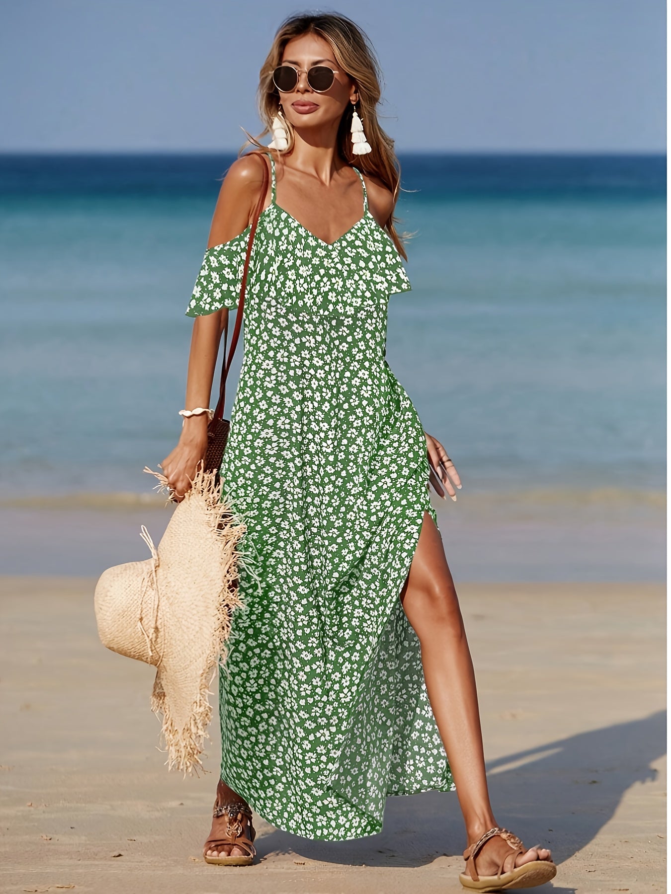 Consuelo | Off Shoulder Floral Print Maxi Dress
