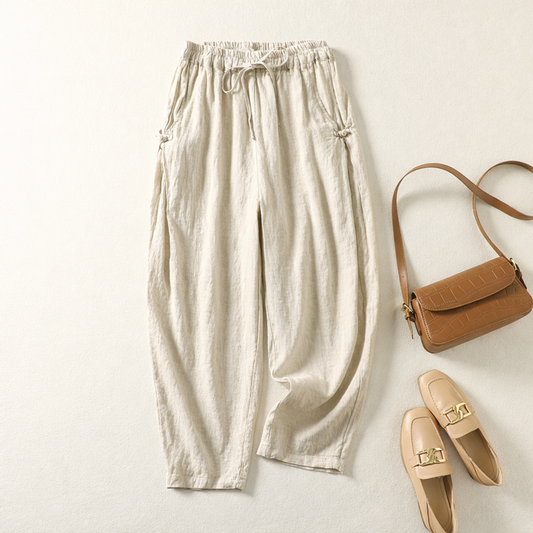 Zerelda | Loose Drawstring Barrel Leg Trousers