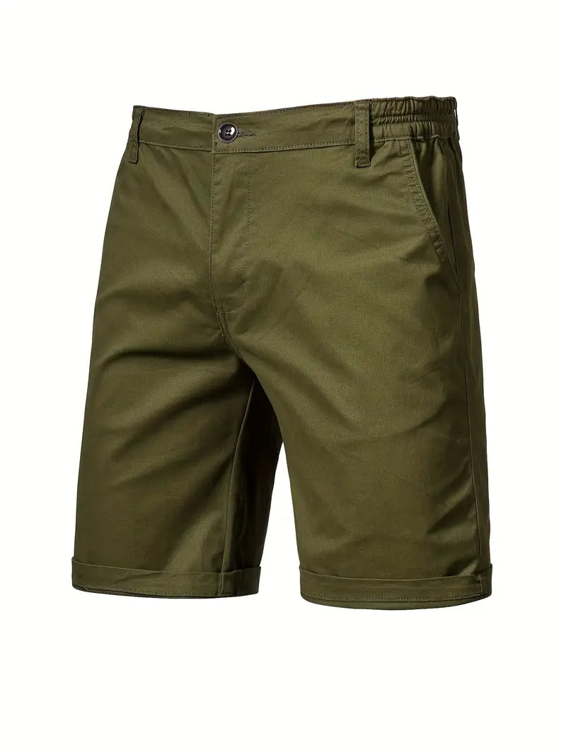 Baird - Casual Elastic Waist Pocket Shorts