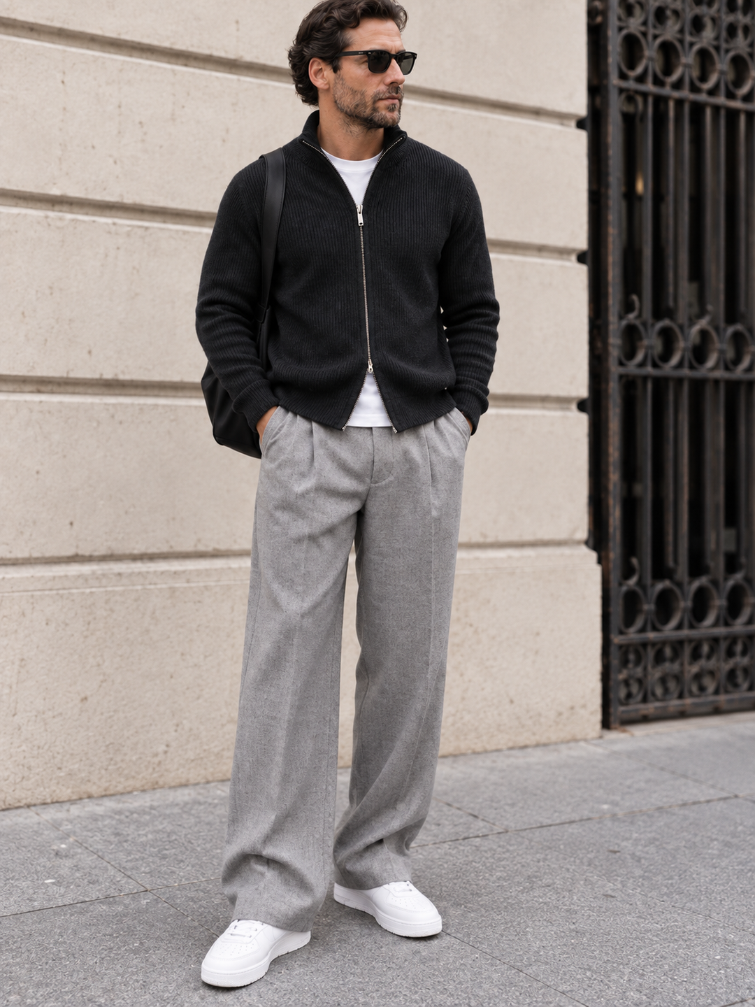 Milou | Ribbed Cardigan with Stand Collar