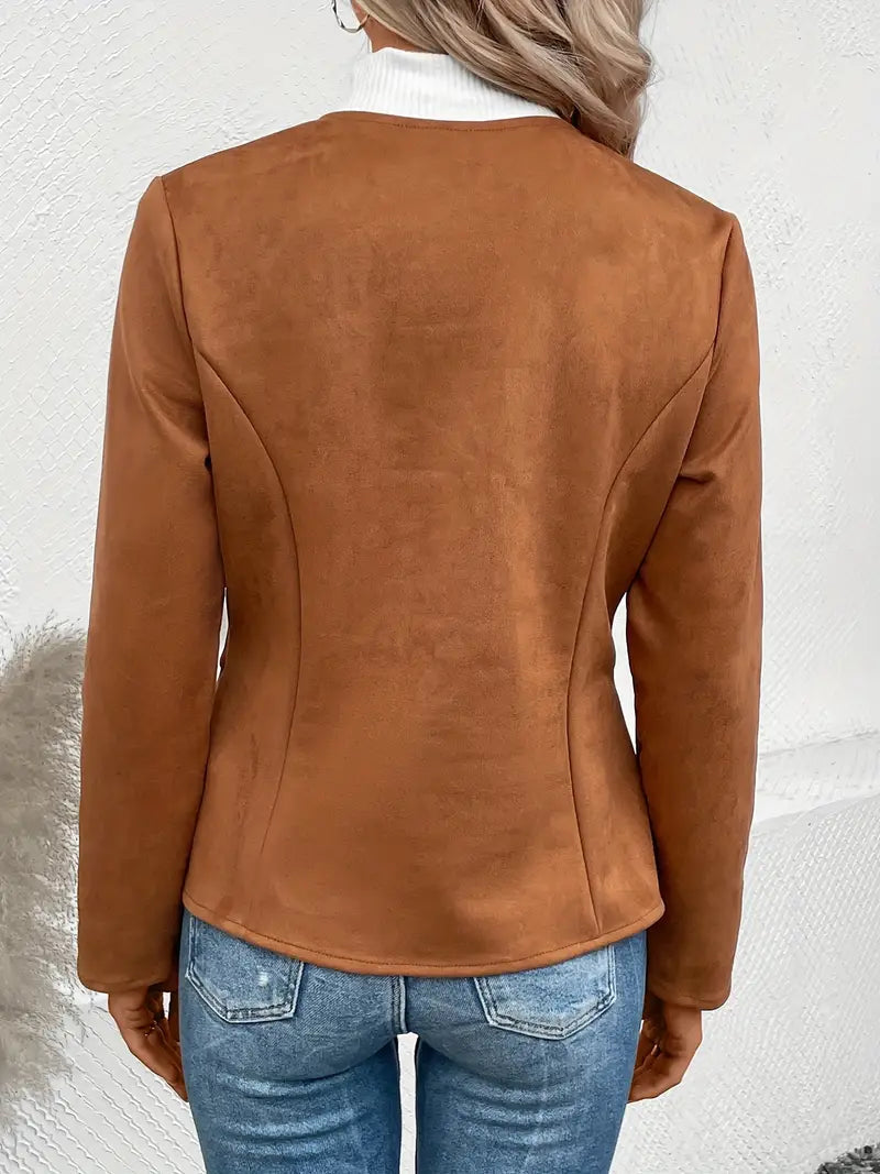Roksana | Jacket with Round Neck and Zip Closure