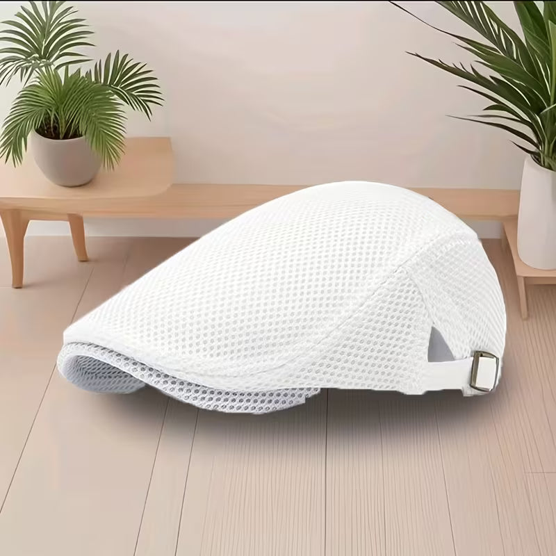 Rojer - Mesh Flat Cap Adjustable Buckle Hat