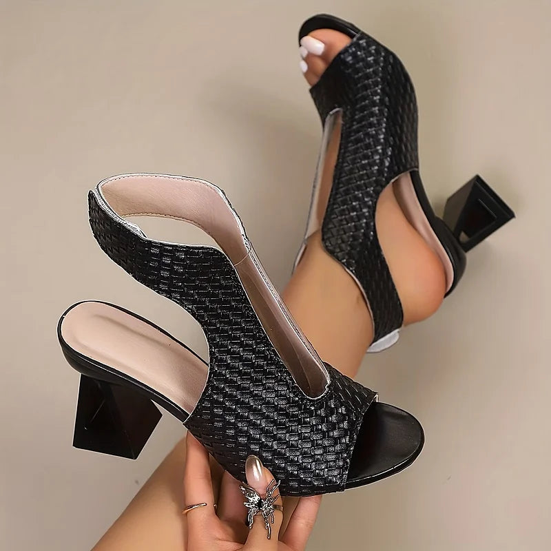 Dunnia - Toe Slingback Block Heel Sandals