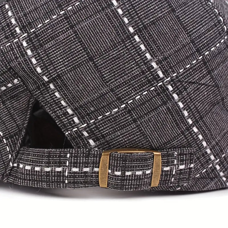 Checklyn | Checked Flat Cap Casual Newsboy Hat