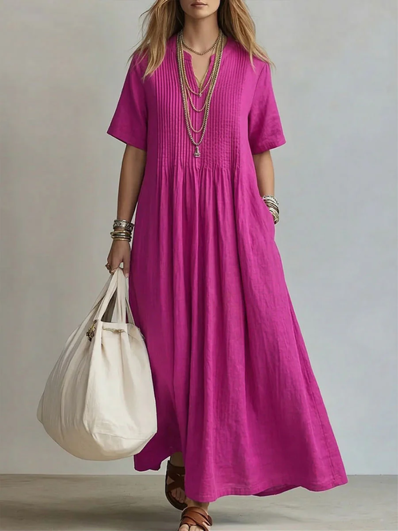 Betsaida | V-Neck Short Sleeve Maxi Dress