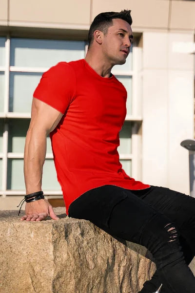 Maxwell - Curved Hem Short Sleeve T Shirt