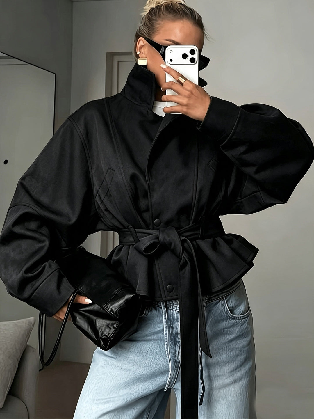 Drouin | Belted Jacket with Wide Sleeves