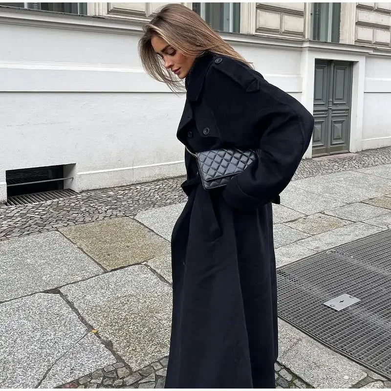 Leonor | Coat with Wide Lapels and Long Sleeves