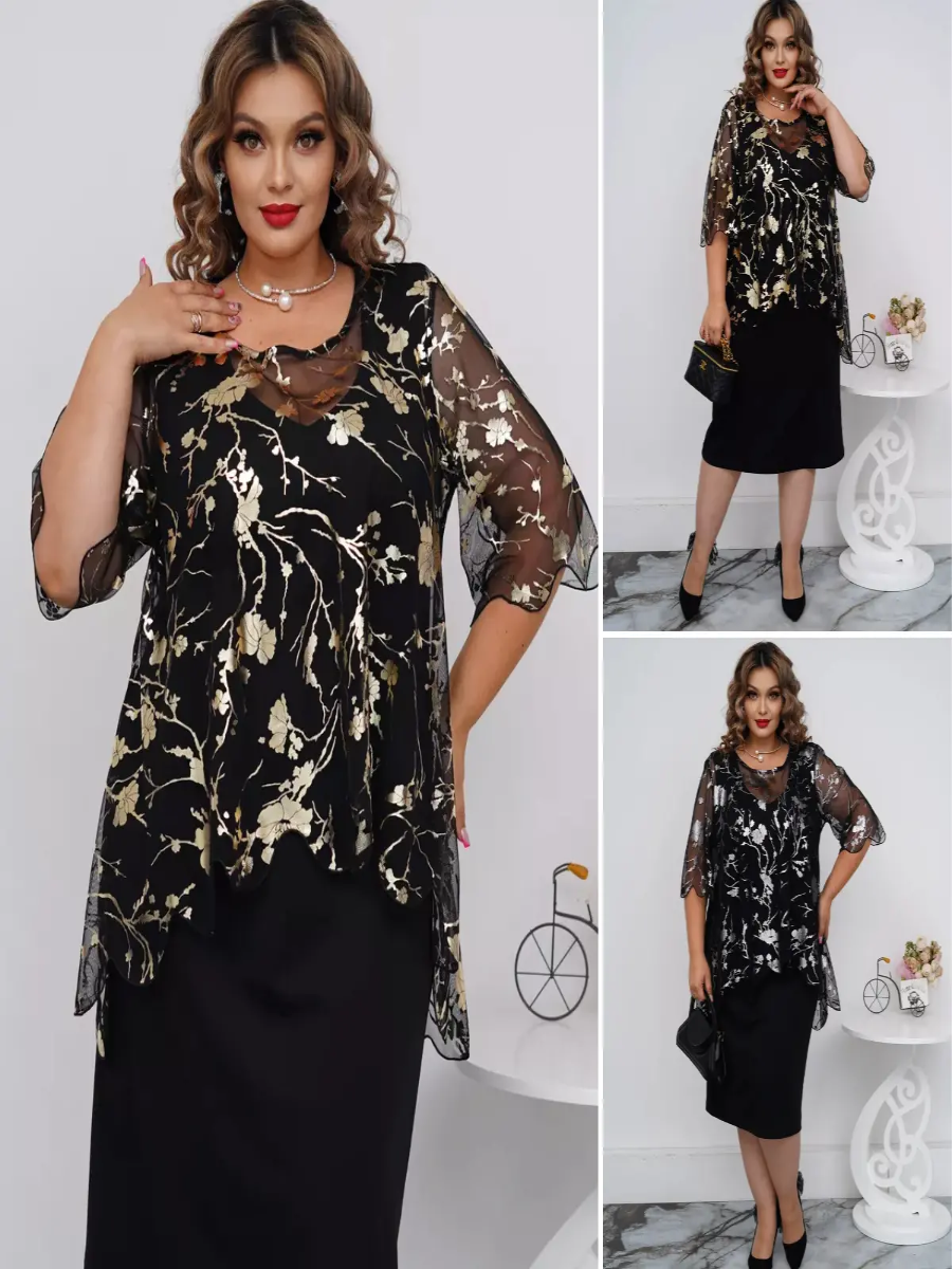 Justine | Floral Sheer Sleeve Overlay Top