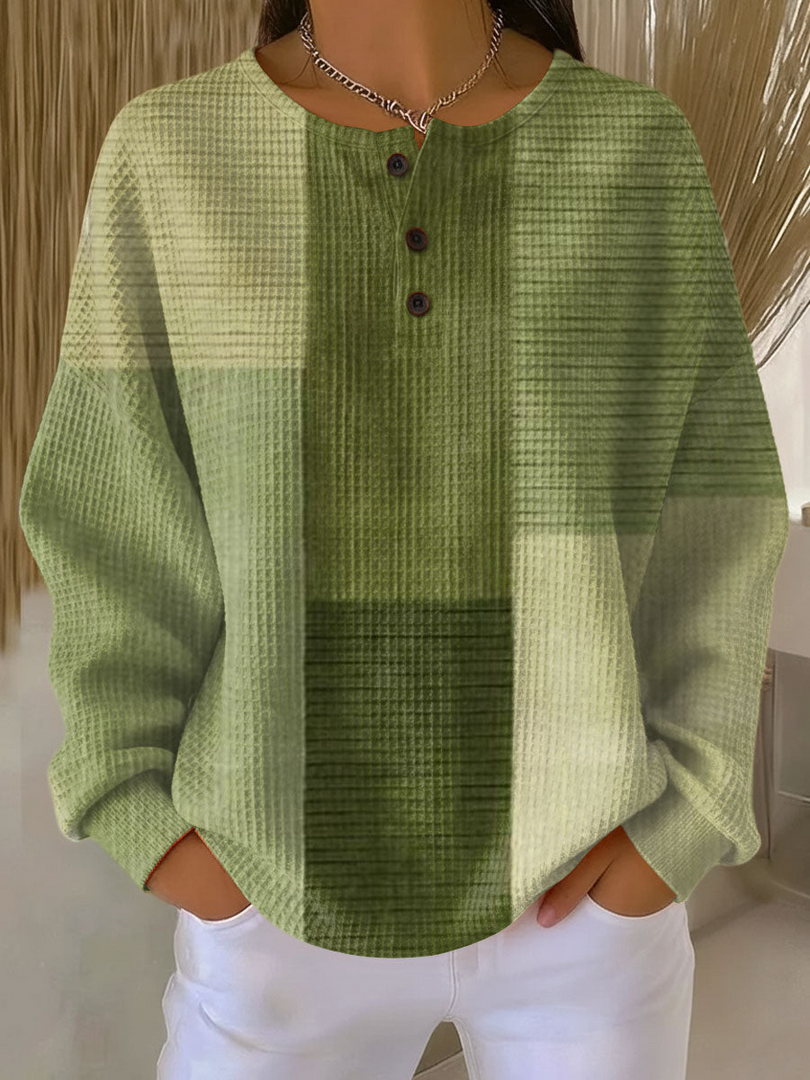 Willemijn | Sweater with Waffle Texture and Prints