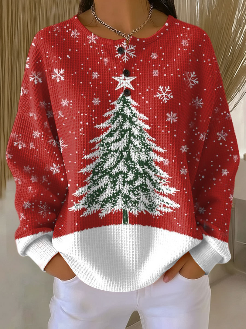 Willemijn | Sweater with Waffle Texture and Prints