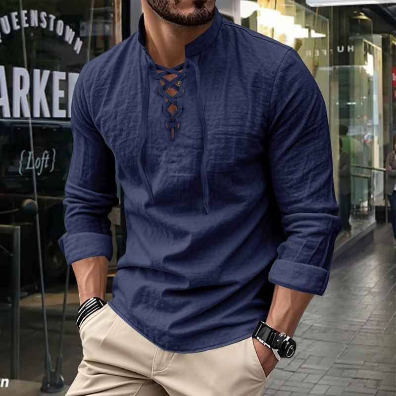 Darshana | Lace Neck Long Sleeve Shirt