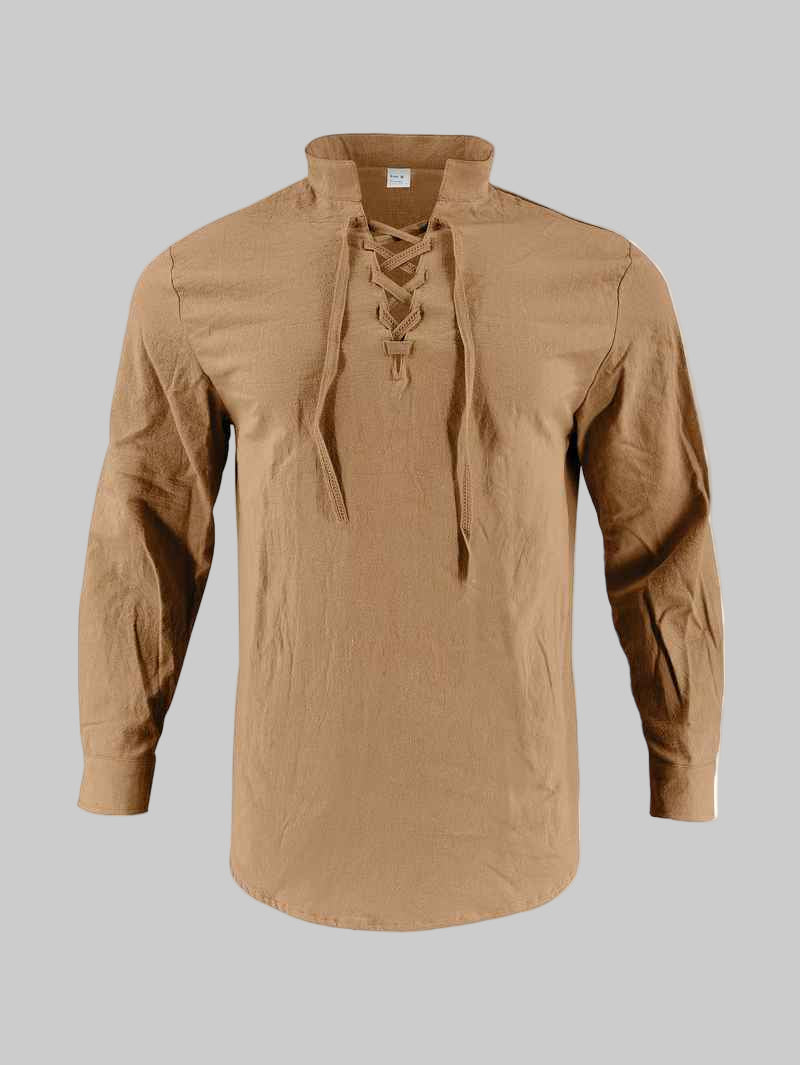 Darshana | Lace Neck Long Sleeve Shirt