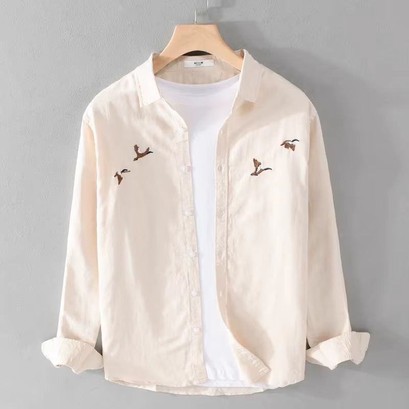 Paolo | Embroidered Long Sleeve Casual Shirt