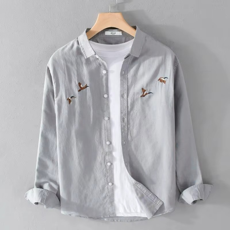Paolo | Embroidered Long Sleeve Casual Shirt