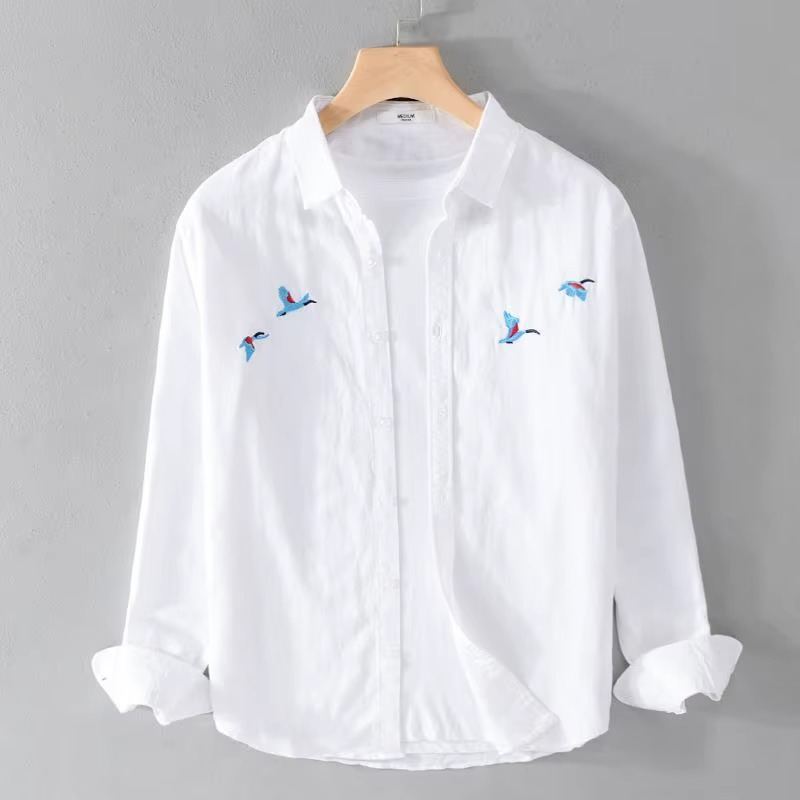 Paolo | Embroidered Long Sleeve Casual Shirt