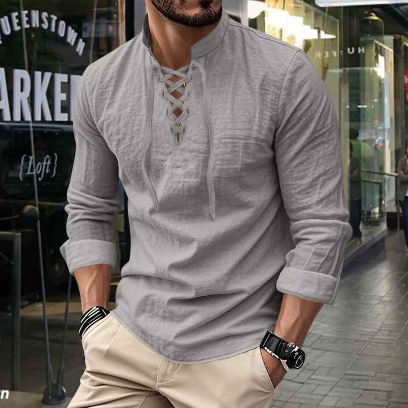 Darshana | Lace Neck Long Sleeve Shirt
