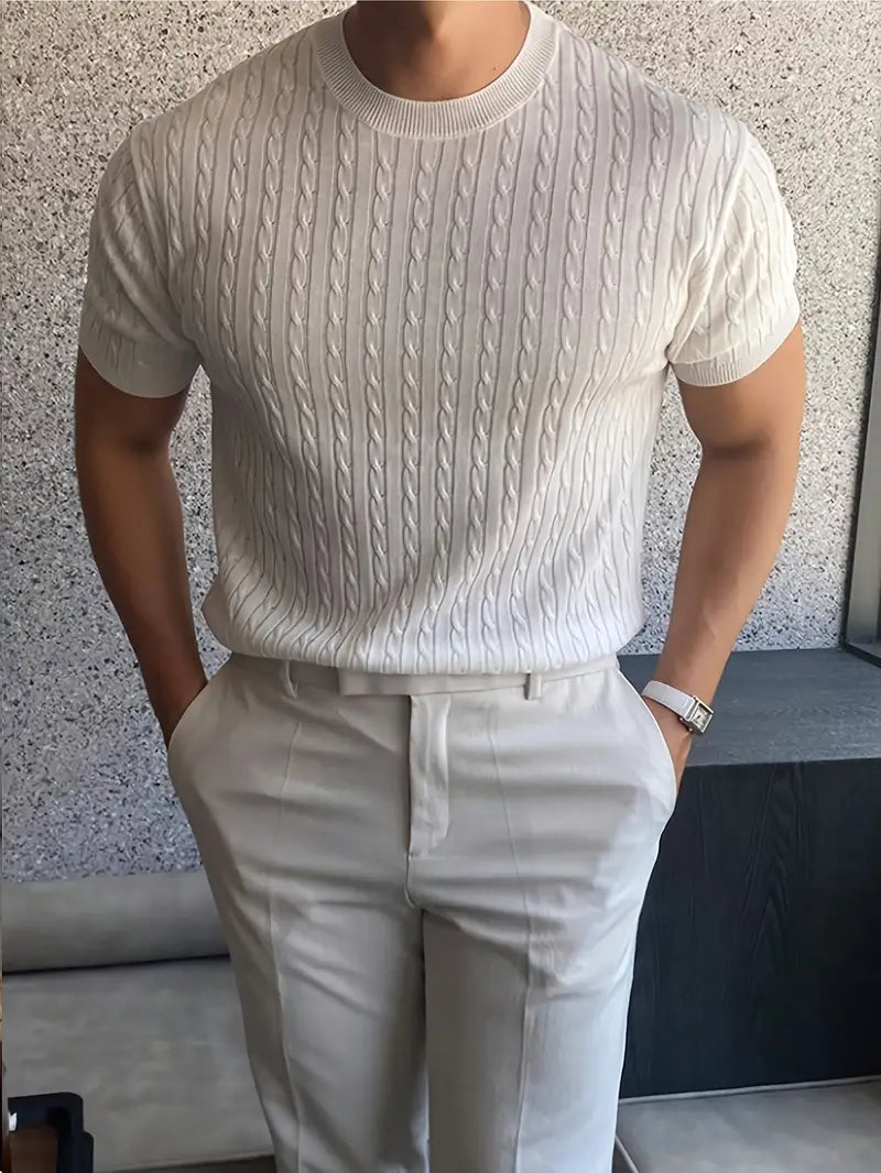 Kiril - Cable Knit Short Sleeve Jumper