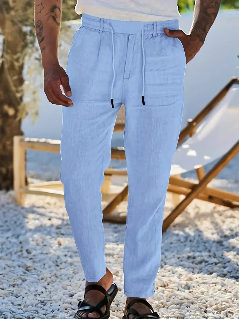 Nichols | Mens Linen Summer Trousers