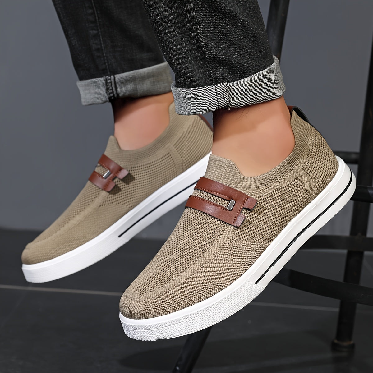 Reina | Mens Knit Slip-On Trainers