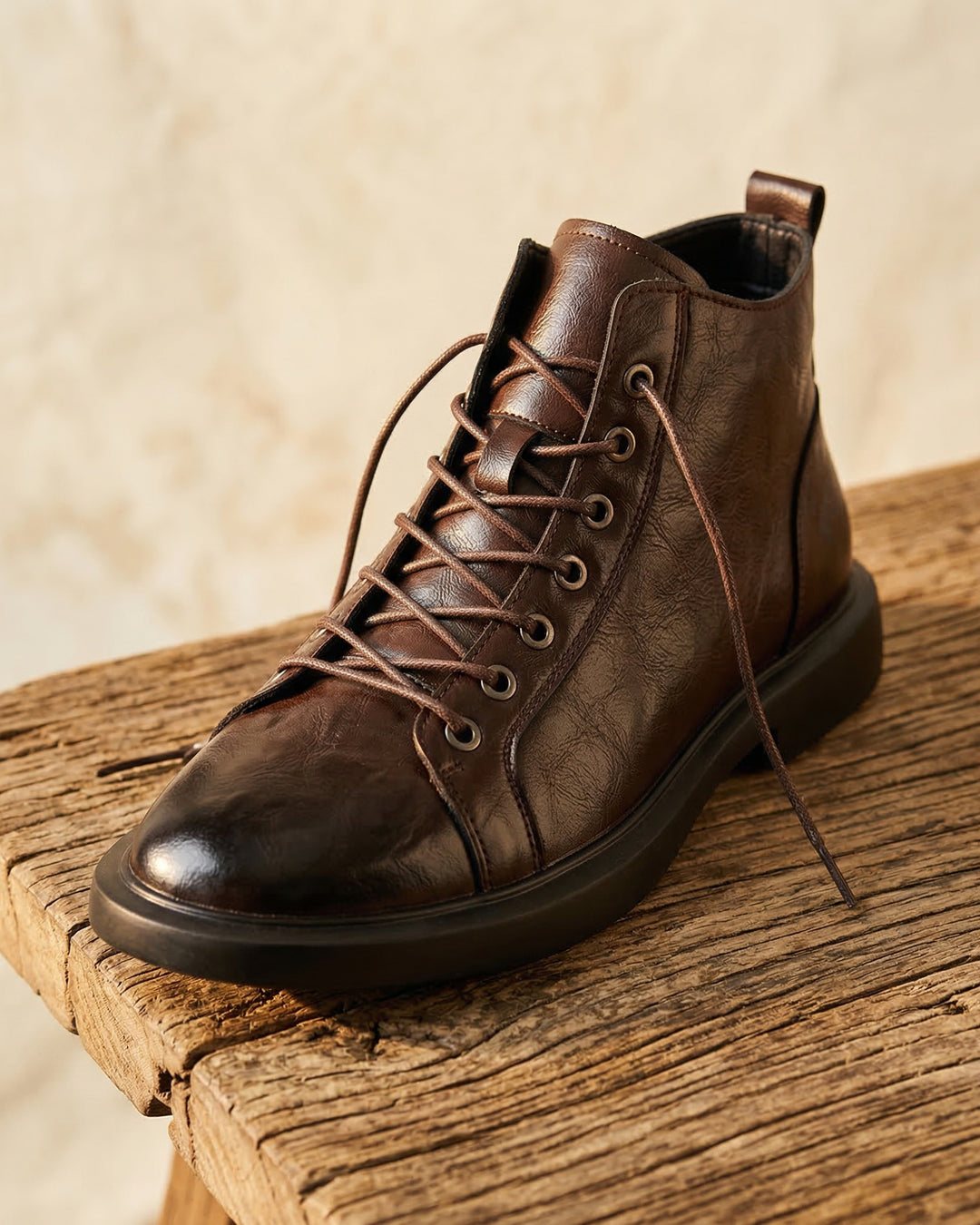 Kervens | Ankle Boots Brown Black Lace-Up