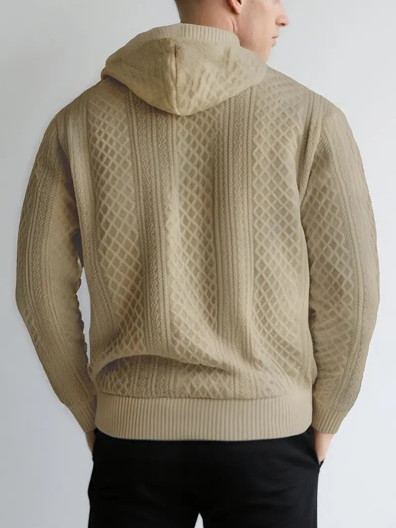 Karah | Long Sleeve Textured Knit Hooded Jumper
