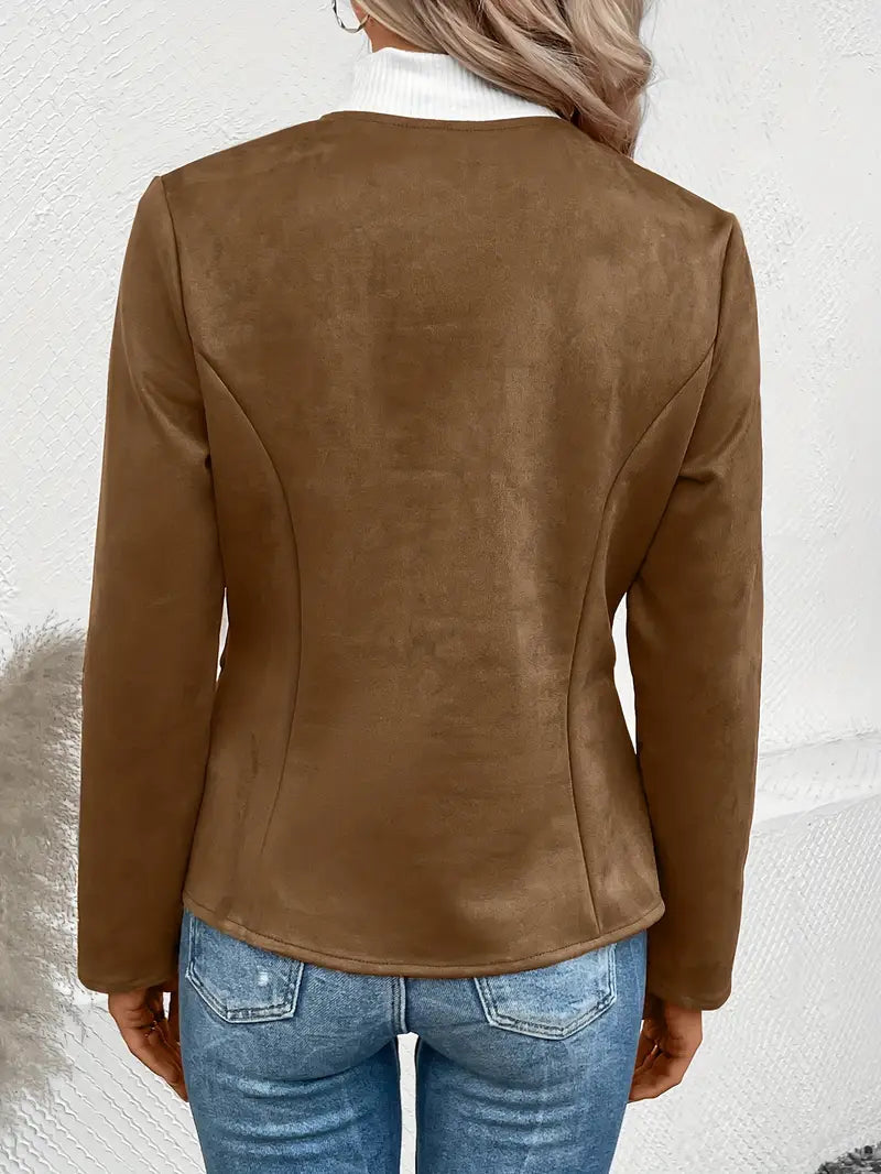 Roksana | Jacket with Round Neck and Zip Closure