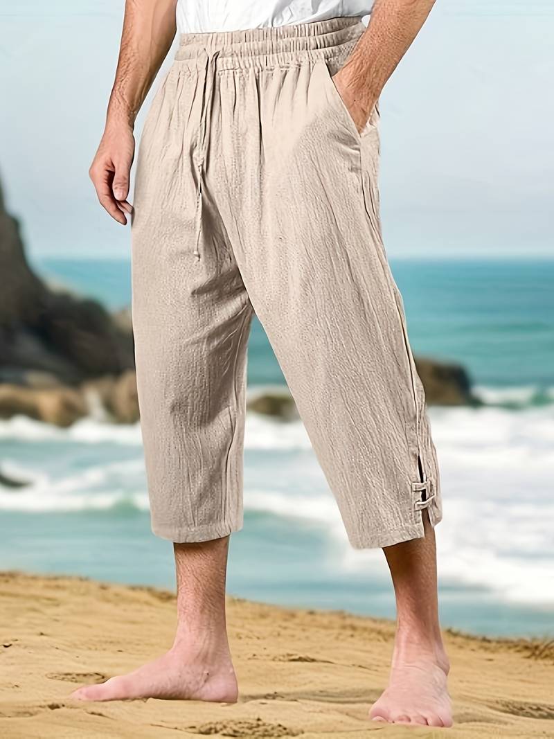 Eksteen | Cropped Drawstring Trousers with Elastic Waist