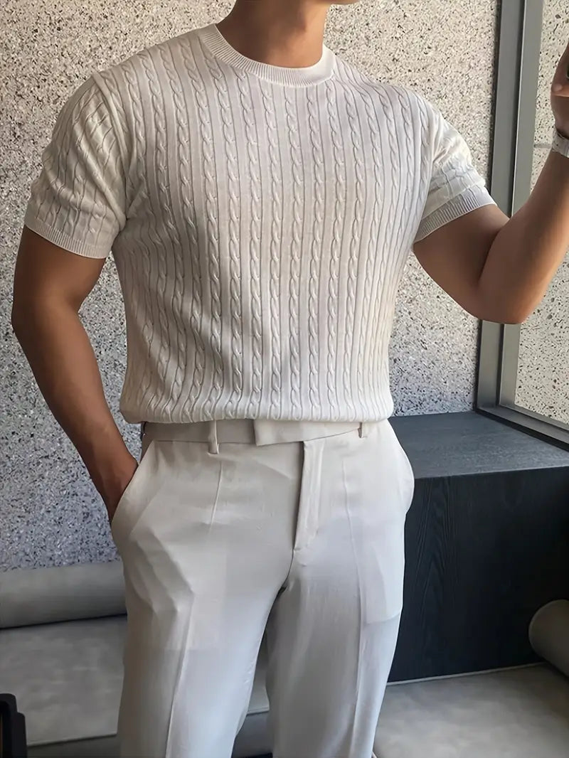 Kiril - Cable Knit Short Sleeve Jumper