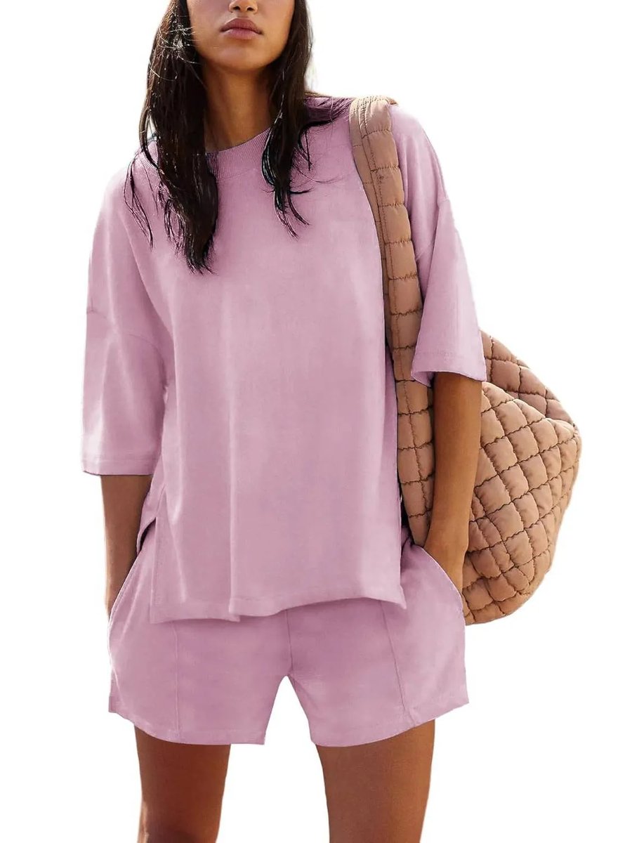 Iselin | Oversized Short Sleeve Top and Shorts Set