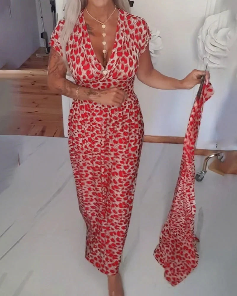 Erendira | Leopard Print Wrap Maxi Dress