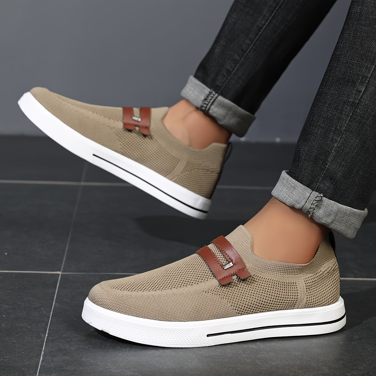 Reina | Mens Knit Slip-On Trainers