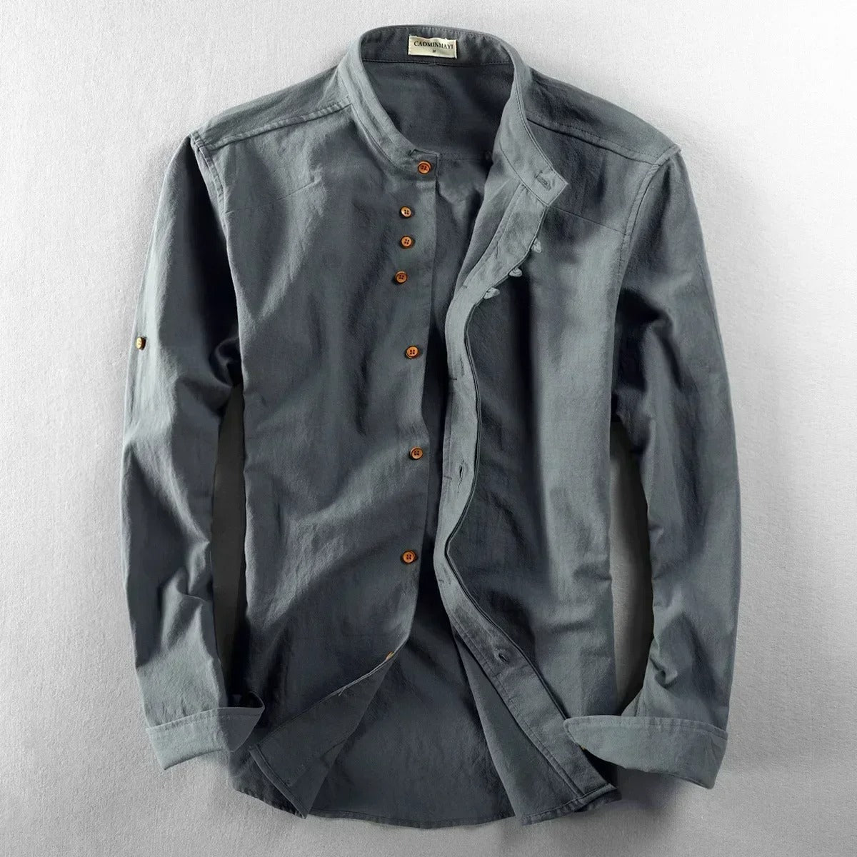 Tevin | Long Sleeve Stand Collar Button Shirt