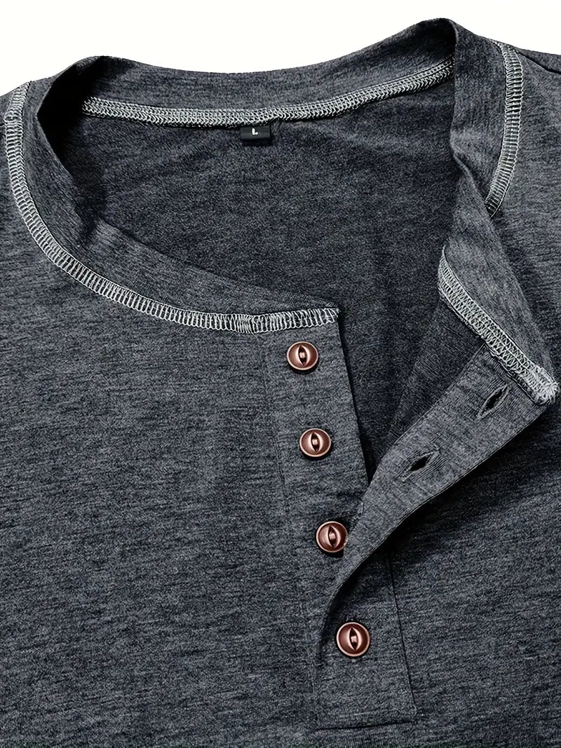 Orazio | Short Sleeve Henley Neck T-Shirt