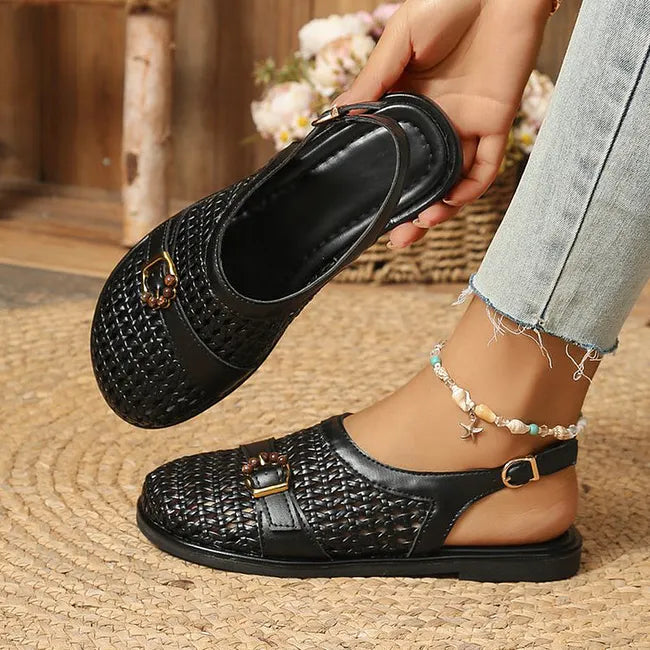 Ghie | Woven Closed Toe Slingback Sandals