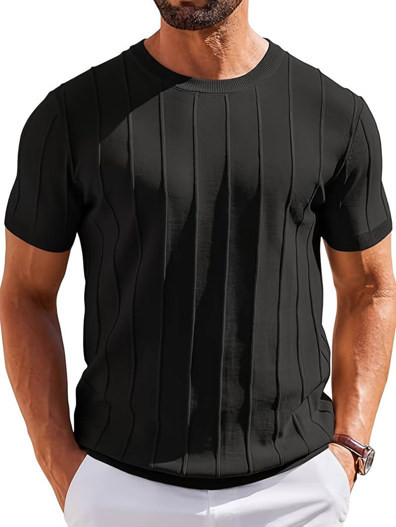 Sang | Knitted Round Neck Textured T-Shirt