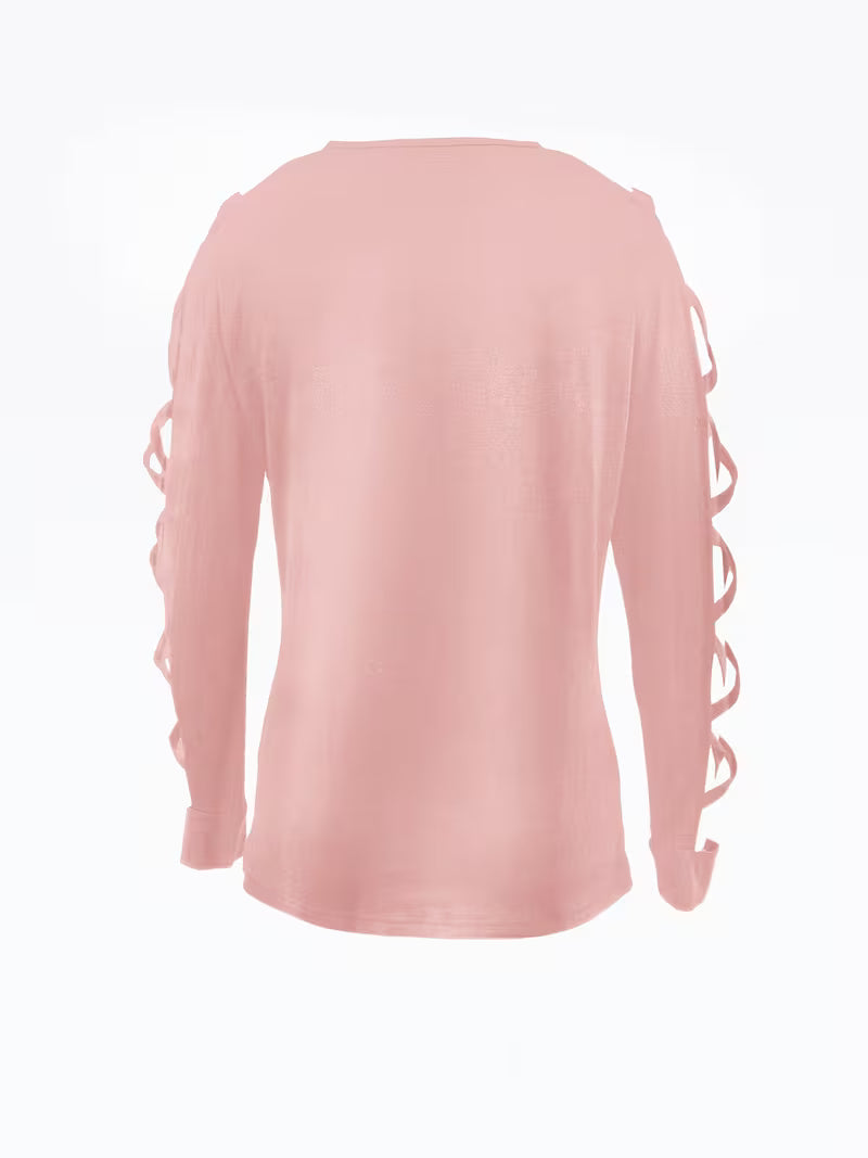 Yoonju | Cutout Long Sleeve Crisscross Sleeve Top