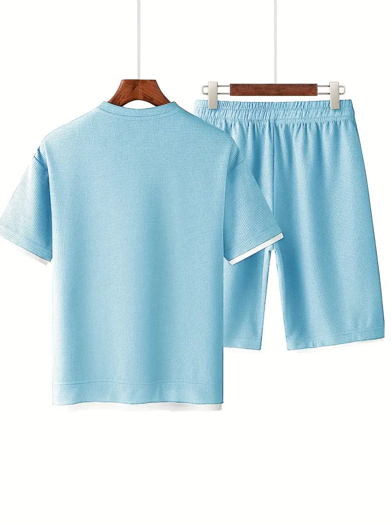 Freire | Waffle Knit T-Shirt Short Co-ord Set