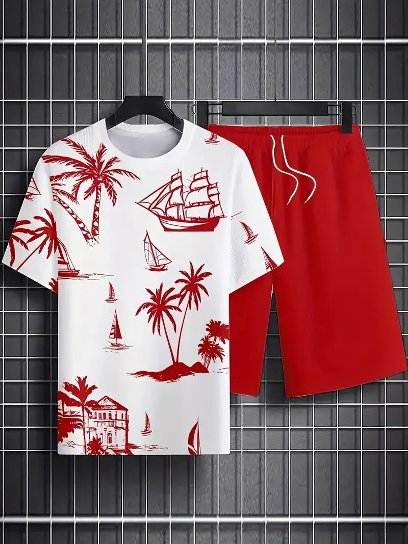 Barea | T Shirt Shorts Set Tropical Print