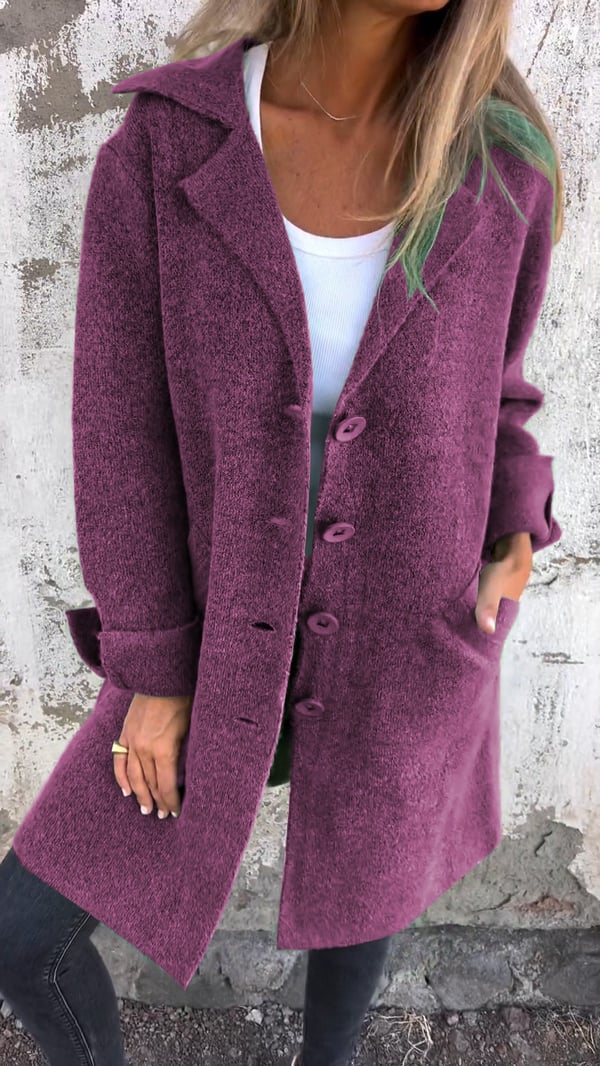 Baylea | Long Button Front Coat With Lapels