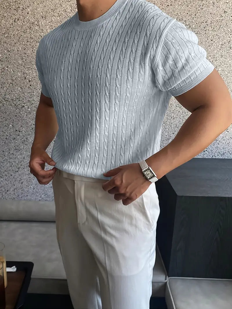 Kiril - Cable Knit Short Sleeve Jumper