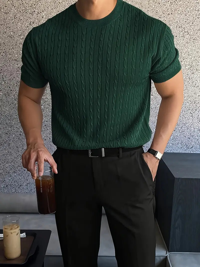 Kiril - Cable Knit Short Sleeve Jumper
