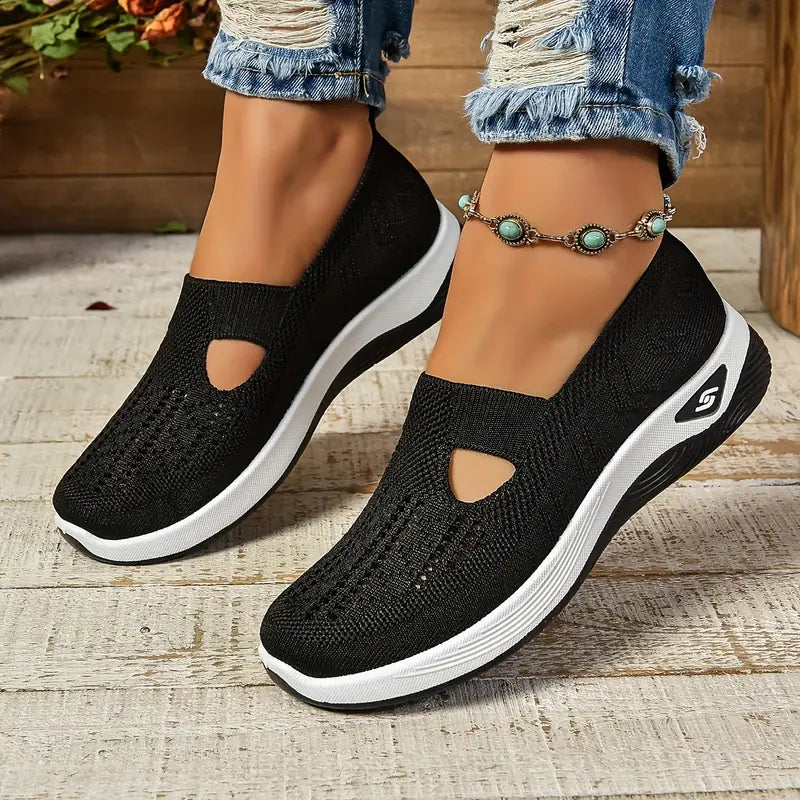 Raquel | Knit Slip-On Sneakers with Cutout Design